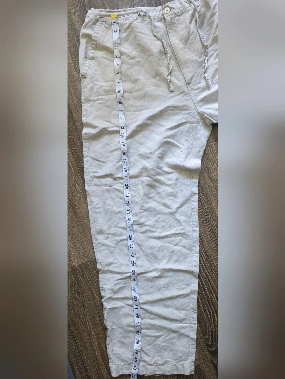 Men's Casual Drawstring Pants - Cream Cubavera XL